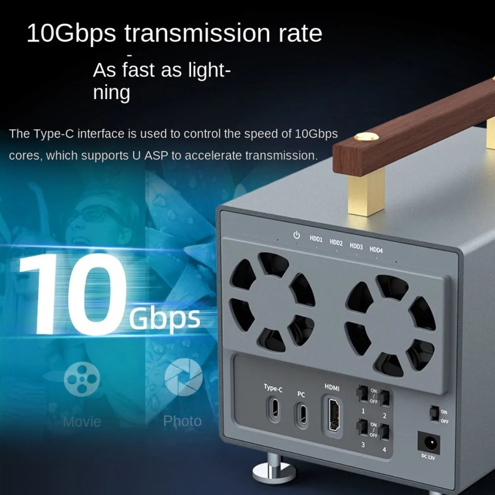 MAIWO K35294A 4 Bay SATA to Type C Hard Drive Docking Station 10Gbps External HDD Docking Station 3.5 inch SSD Support - EU Plug - 7