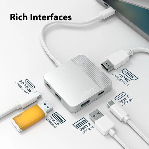 MAIWO KH1702 5 in 1 USB-C Hub USB 3.2 Gen2  PD 100W Fast Charging HD Adapter Expansion Dock - 2