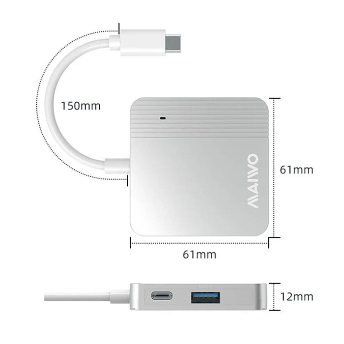 MAIWO KH1702 5 in 1 USB-C Hub USB 3.2 Gen2  PD 100W Fast Charging HD Adapter Expansion Dock - 7
