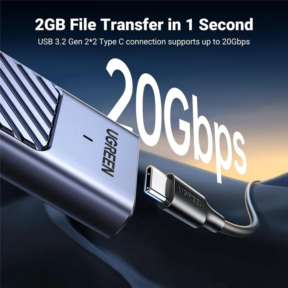UGREEN CM559 For M  /  B+M Key NVMe SATA SSD 20Gbps USB 3.2 Gen 2x2 M.2 NVMe SATA SSD Enclosure - 3