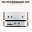 ORICO-M47P Aluminum Alloy 7 in 1 MiniLink Desktop Hard Drive Expansion Dock 40Gbps M.2 SSD Enclosure - White  /  UK Plug - 2