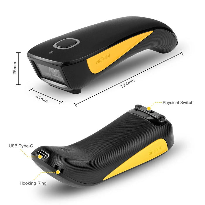 NETUM C750 Wireless Barcode Scanner 2.4G/Bluetooth-compatible/USB Wired 3 Modes 1D 2D QR Code Reader - 6