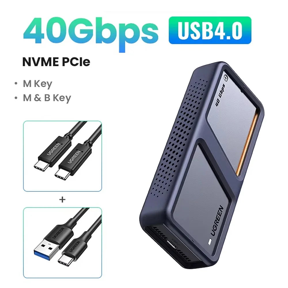 UGREEN CM642-15976 USB 4.0 SSD Enclosure Case 40Gbps M.2 NVMe Hard Disk Case with Turbofan for Mac Windows - 2
