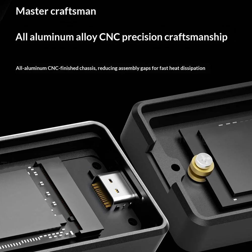 THERMALRIGHT HR-EB105 C M.2 NVMe SSD Enclosure USB 3.2 Gen2 Type-C Cable Aluminum Alloy CNC 8TB External Hard Drive Case - Black - 7