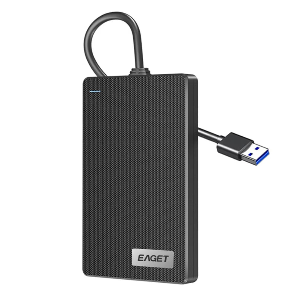 EAGET CE10 2.5 Inch HDD Enclosure USB3.0 SATA External Hard Drive Case with USB-A Cable - Black - 1