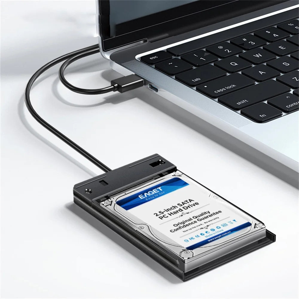 EAGET CE10 2.5 Inch HDD Enclosure USB3.0 SATA External Hard Drive Case with USB-A Cable - Black - 5