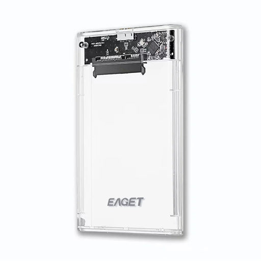 EAGET E10 2.5 Inch SSD HDD Enclosure SATA to USB 3.0 Transparent Tool-Free Installation Hard Drive Enclosure - Black - 1