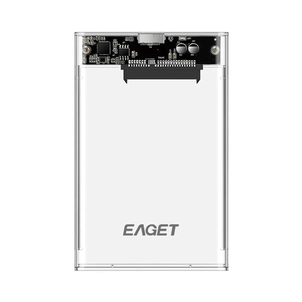 EAGET E10 2.5 Inch SSD HDD Enclosure SATA to USB 3.0 Transparent Tool-Free Installation Hard Drive Enclosure - Black - 7