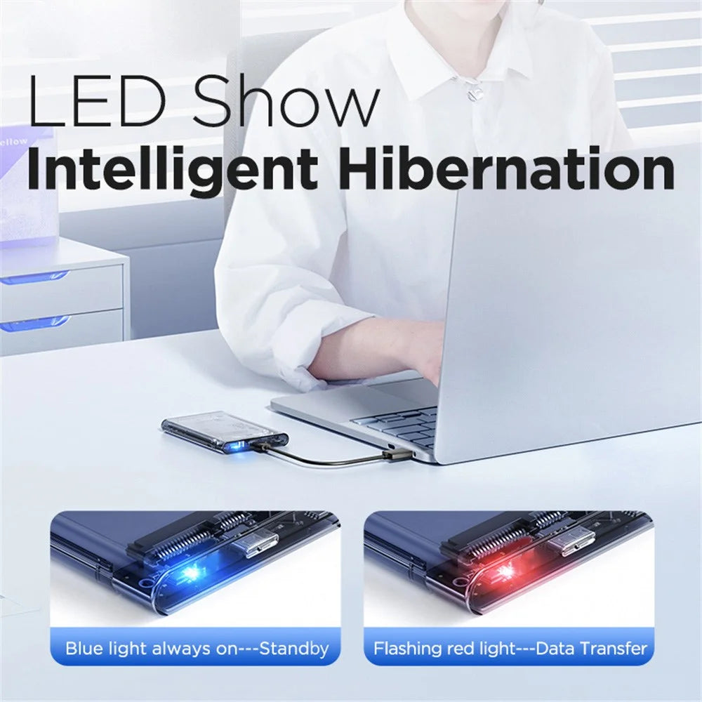 EAGET E15 2.5 Inch SATA SSD & HDD USB 3.0 External Hard Drive Enclosure Transparent PC Hard Drive Case - Transparent - 2