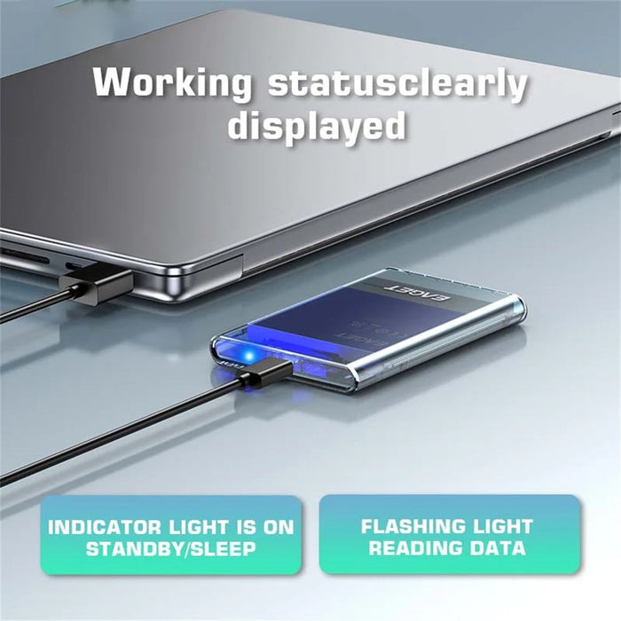 EAGET E16 2.5 Inch Portable External Hard Drive Enclosure USB 3.0 Type-C SATA SSD HDD Hard Drive Case - 3