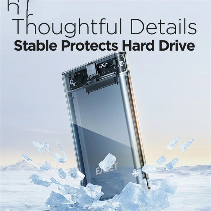 EAGET E16 2.5 Inch Portable External Hard Drive Enclosure USB 3.0 Type-C SATA SSD HDD Hard Drive Case - 7