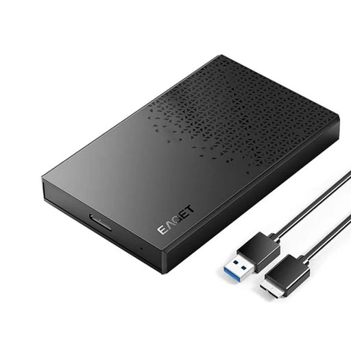 EAGET E60 2.5 Inch External Hard Drive Enclosure 6TB Micro-B to USB-A Cable 5Gbps Portable Hard Drive Case for SSD HDD - Black - 1