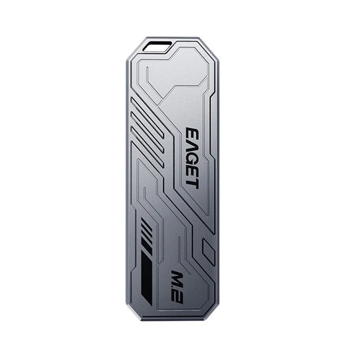 EAGET SE910D M.2 NVMe SATA External Enclosure USB3.2 10Gbps Aluminum Alloy SSD Hard Drive Case for 2230  /  2242  /  2280 - Grey - 1