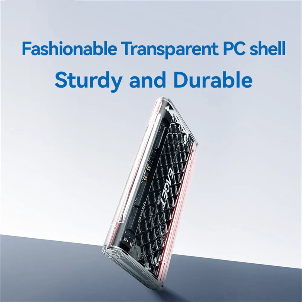 EAGET SE160N M.2 NVMe SSD Hard Drive Case Transparent RGB USB 3.2 Gen2 10Gbps Hard Drive Enclosure - 7