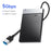 EAGET CE50 2.5 Inch USB3.0 Hard Drive Enclosure with Built-in USB-A Cable 5Gbps SSD HDD External Hard Drive Case - Black - 2