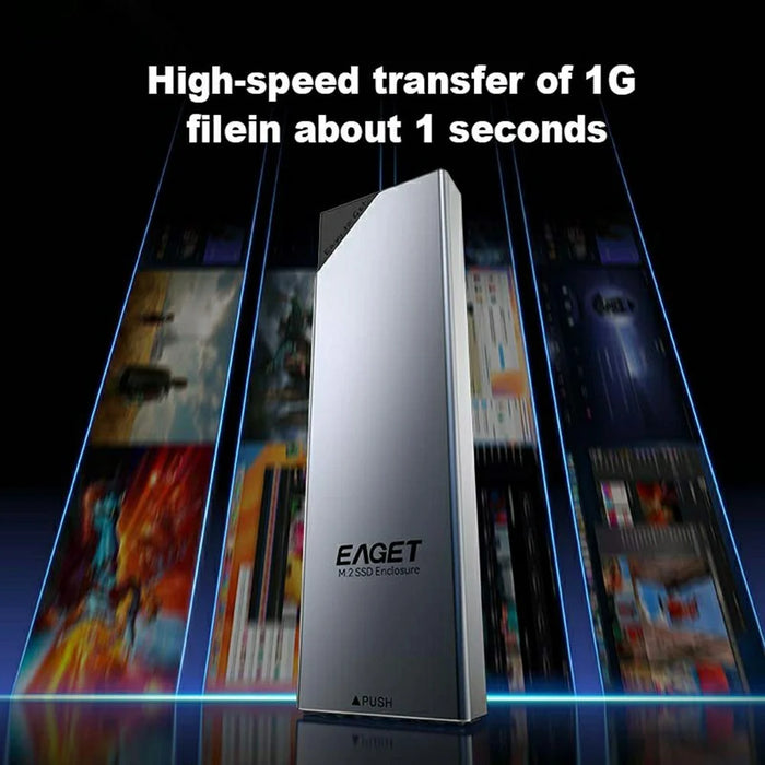 EAGET SE630N M.2 NVMe Single Protocol SSD Enclosure 10Gbps USB 3.2 Type-C External SSD Case, Support 8TB Max - 4