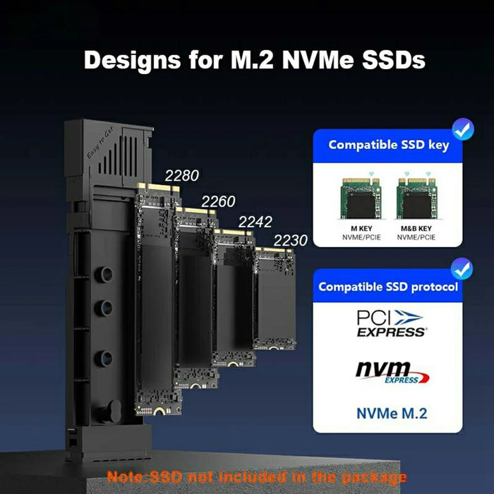 EAGET SE630N M.2 NVMe Single Protocol SSD Enclosure 10Gbps USB 3.2 Type-C External SSD Case, Support 8TB Max - 6