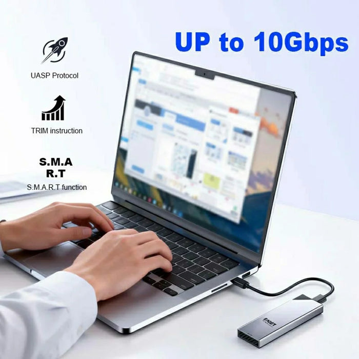 EAGET SE630N M.2 NVMe Single Protocol SSD Enclosure 10Gbps USB 3.2 Type-C External SSD Case, Support 8TB Max - 7