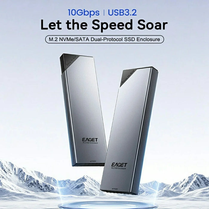 EAGET SE630D M.2 NVMe SATA Dual Protocol SSD Enclosure Support 8TB Max 10Gbps Type-C External SSD Case - 2