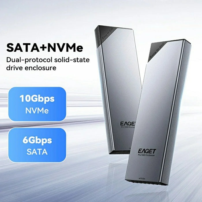 EAGET SE630D M.2 NVMe SATA Dual Protocol SSD Enclosure Support 8TB Max 10Gbps Type-C External SSD Case - 3