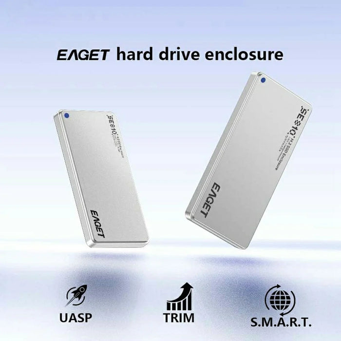 EAGET SE810N M.2 NVMe SSD Enclosure Aluminum Alloy 10Gbps USB-C External SSD Case Support 8TB Max - 5