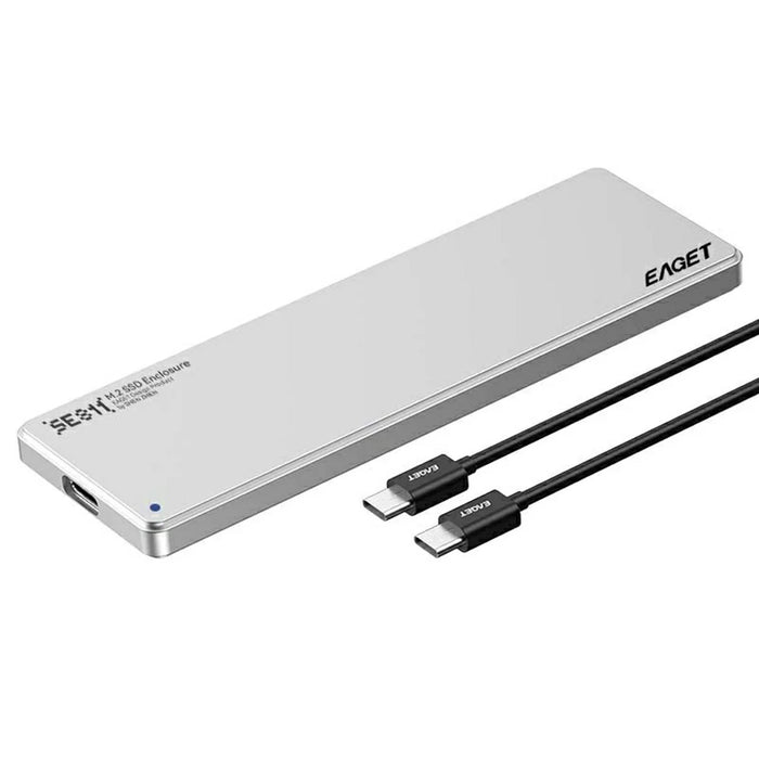 EAGET SE811N M.2 NVMe SSD Enclosure Type-C 10Gbps Aluminum Alloy External Hard Drive Case Support 8TB Max - 1