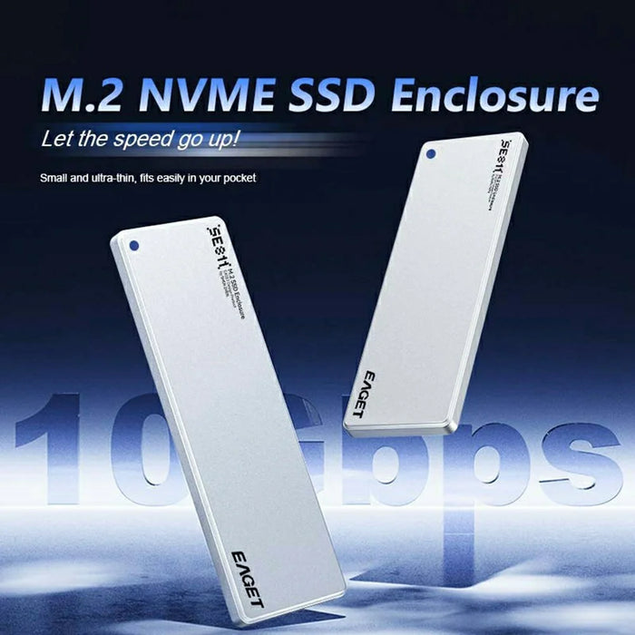 EAGET SE811N M.2 NVMe SSD Enclosure Type-C 10Gbps Aluminum Alloy External Hard Drive Case Support 8TB Max - 3