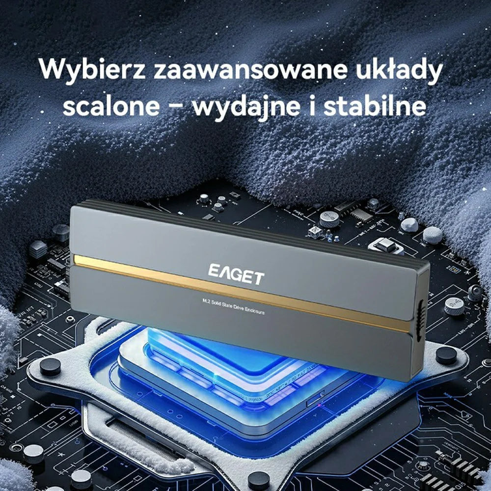 EAGET SE2100 M.2 NVMe SSD Enclosure 20Gbps USB 3.2 Gen2X2 Type-C Aluminum Alloy External SSD Case - 4