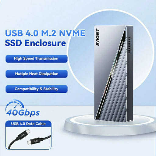 EAGET SE4100 40Gbps USB 4.0 M.2 NVMe SSD Enclosure for 2230 / 2242 / 2260 / 2280 SSD Up to 8TB - 2