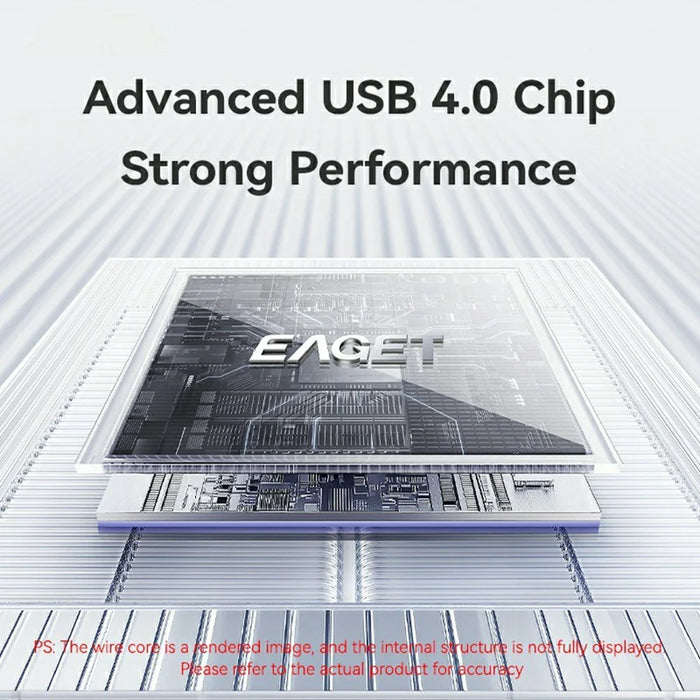 EAGET SE4100 40Gbps USB 4.0 M.2 NVMe SSD Enclosure for 2230 / 2242 / 2260 / 2280 SSD Up to 8TB - 6