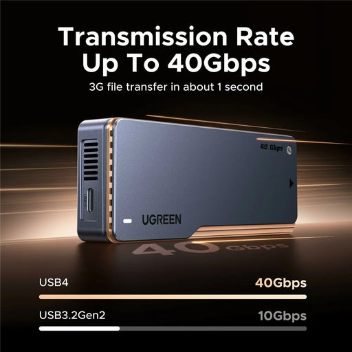 UGREEN D703 40Gbps M.2 NVMe SSD Enclosure with Dual-Chip Cooling Fan Compatible with Thunderbolt 4, Support up to 8TB - 2