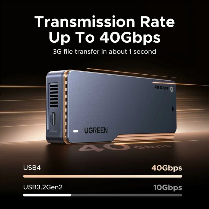 UGREEN D703 40Gbps M.2 NVMe SSD Enclosure with Dual-Chip Cooling Fan Compatible with Thunderbolt 4, Support up to 8TB - 2