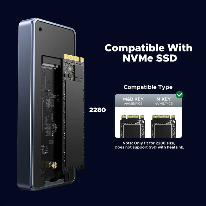 UGREEN D703 40Gbps M.2 NVMe SSD Enclosure with Dual-Chip Cooling Fan Compatible with Thunderbolt 4, Support up to 8TB - 5