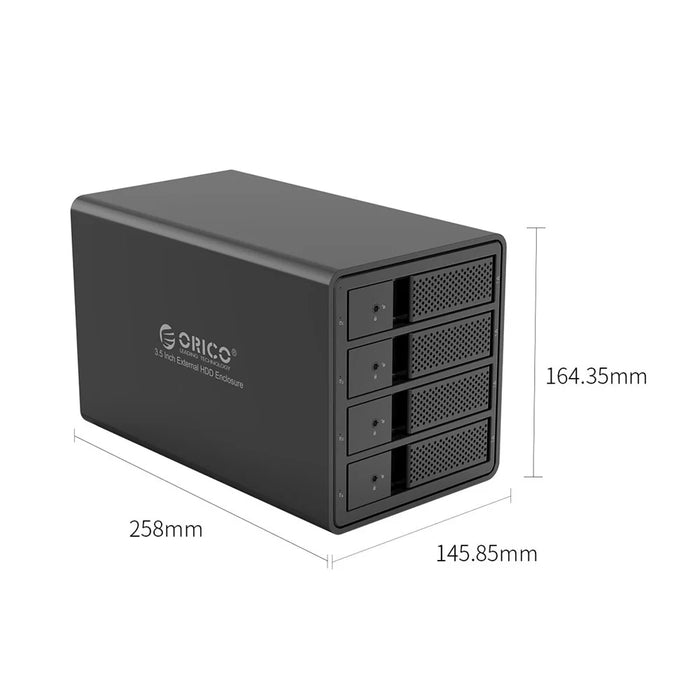 ORICO 9548RU3-BK 4 Bay 3.5 inch HDD Docking Station USB3.0 to SATA Aluminum Alloy HDD Enclosure Case - US Plug - 7