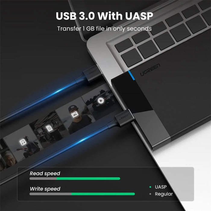 UGREEN 30848 USB 3.0 to SATA III Hard Drive Enclosure 2.5-Inch External SSD Disk HDD Case - 3