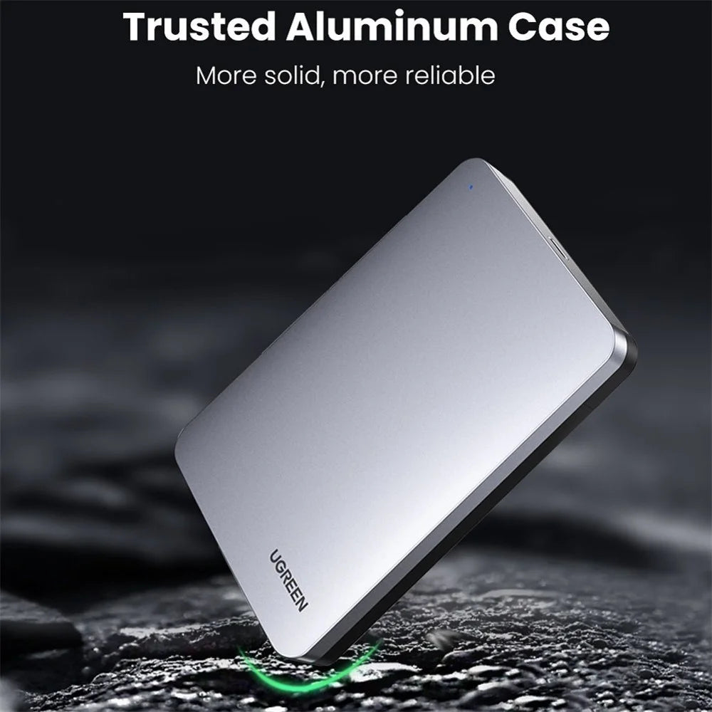 UGREEN 70498 USB-C 2.5-Inch Hard Drive Enclosure SATA III External SSD HDD Disk Case - 5
