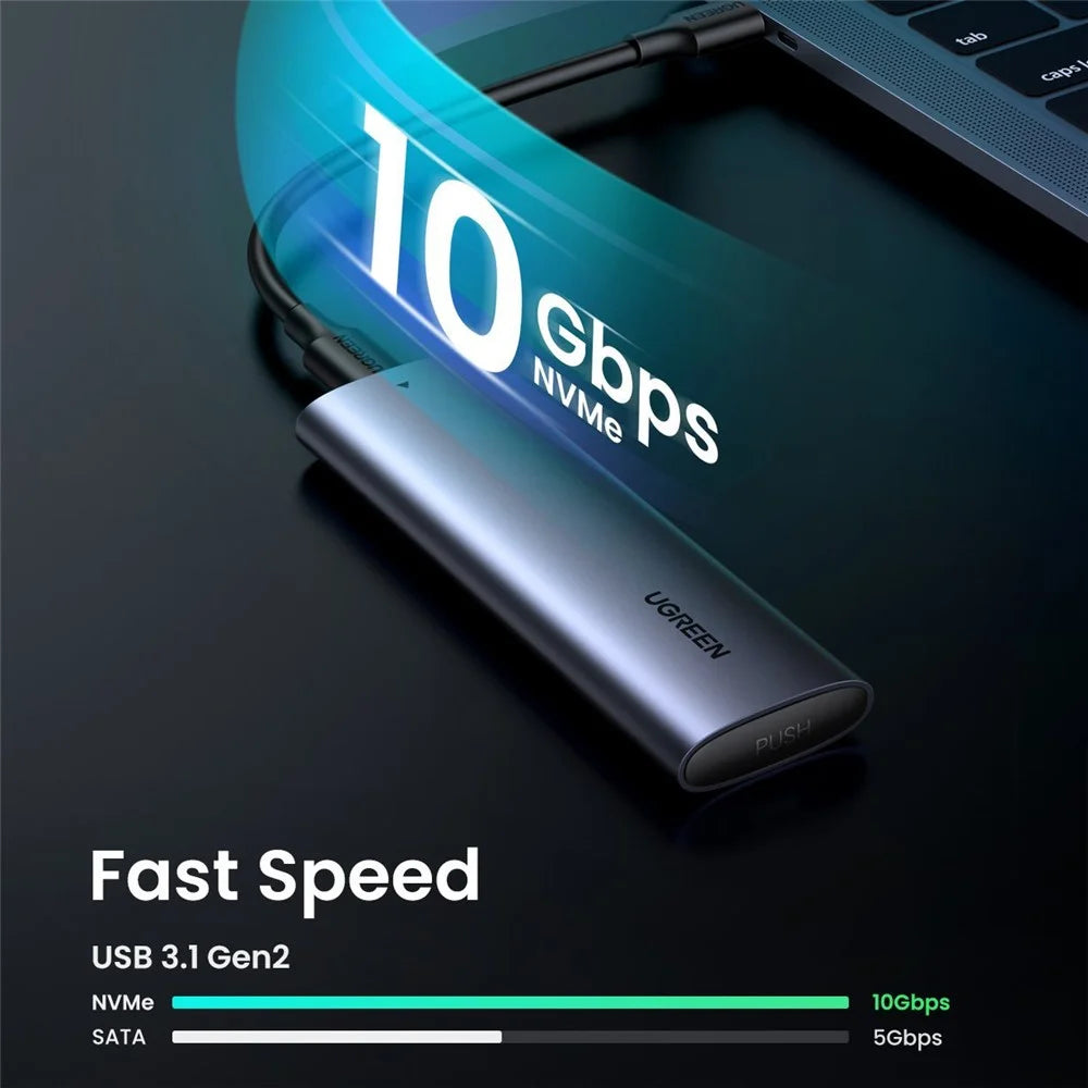UGREEN M.2 NVMe Case Enclosure USB 3.1 Type-C Gen2 PCIe M2 SSD Caddy Case External Hard Drive - 3
