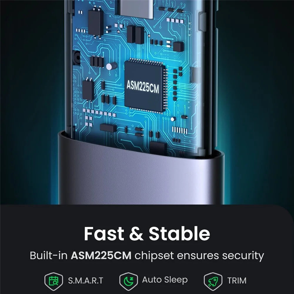 UGREEN M.2 NVMe Case Enclosure USB 3.1 Type-C Gen2 PCIe M2 SSD Caddy Case External Hard Drive - 5