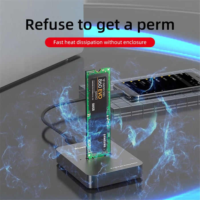 BLUEENDLESS SD02 External Dual Hard Disk Drive Dock Type-C Dock Station M.2 SATA NVME HDD SSD Case Docking Station - 6