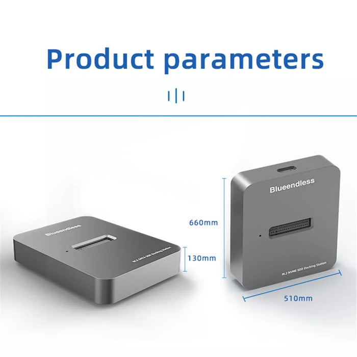 BLUEENDLESS SD02 External Dual Hard Disk Drive Dock Type-C Dock Station M.2 SATA NVME HDD SSD Case Docking Station - 7