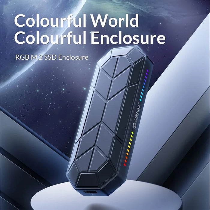 ORICO M2VG01-C3 RGB M2 SSD Case NVME Cabinet M.2 for USB Type C 3.1 Gen2 10Gbps SSD Cool Box Style Game M.2 SSD Case - 5