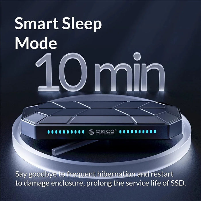 ORICO M2VG01-C3 RGB M2 SSD Case NVME Cabinet M.2 for USB Type C 3.1 Gen2 10Gbps SSD Cool Box Style Game M.2 SSD Case - 7