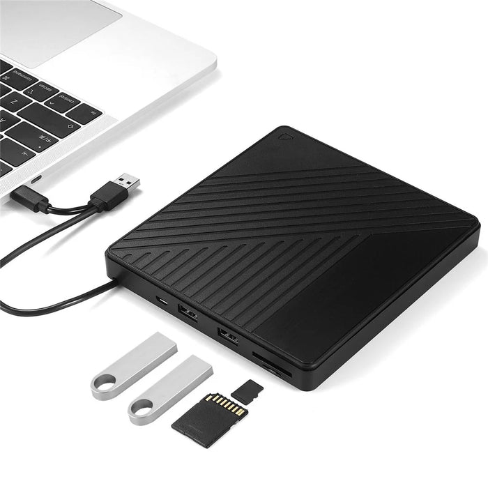 005 External Type-C / USB Laptop Computer CD DVD Playback Burning Optical Drive SD TF Card Reader - 1