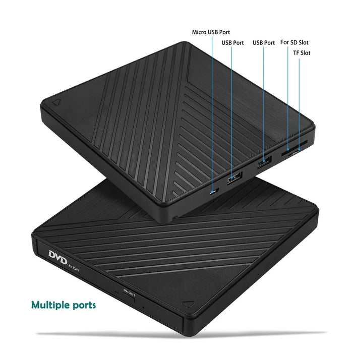 005 External Type-C / USB Laptop Computer CD DVD Playback Burning Optical Drive SD TF Card Reader - 3
