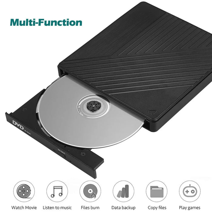 005 External Type-C / USB Laptop Computer CD DVD Playback Burning Optical Drive SD TF Card Reader - 5