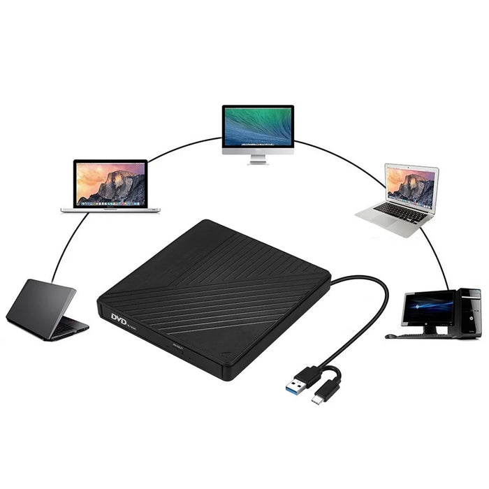 005 External Type-C / USB Laptop Computer CD DVD Playback Burning Optical Drive SD TF Card Reader - 7