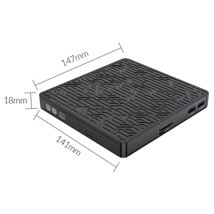 ORICO XD008-BK-BP External Blue-ray Drive with USB 3.0 Ports TF Card Reader Slots DVD Burner - 5