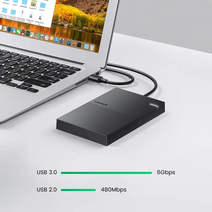 UGREEN 30719 2.5" Hard Drive Enclosure USB A 3.0 to SATA III 6Gbps for SSD HDD 9.5 7mm External Hard Drive Disk Case with UASP for TV Router Game Console Desktop - 2
