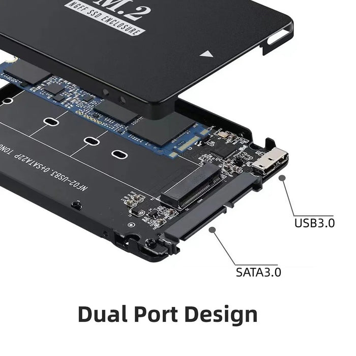 SA-018 NGFF B+M Key M.2 SSD Card to 2.5inch SATA Micro USB 3.0 Combo HDD Disk Drive Enclosure with Micro USB Cable - 4