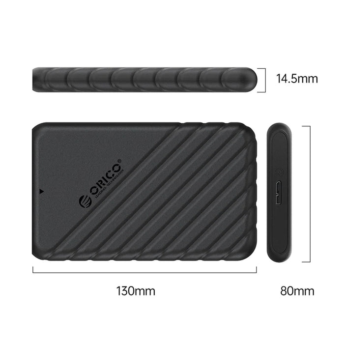 ORICO 25PW1-U3 5Gbps Transmission Micro-B 2.5" External Storage HDD Enclosure SATA HDD SSD Hard Drive Enclosure Support 6TB - Black - 6